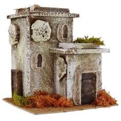 Casa doble de estilo clásico efecto piedra de 24x24x26,5 cm de