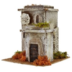 Double house in classic style effect stone cm 24x24x26, 5 h for 2