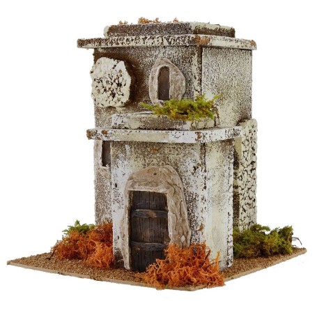 Double house in classic style effect stone cm 24x24x26, 5 h for