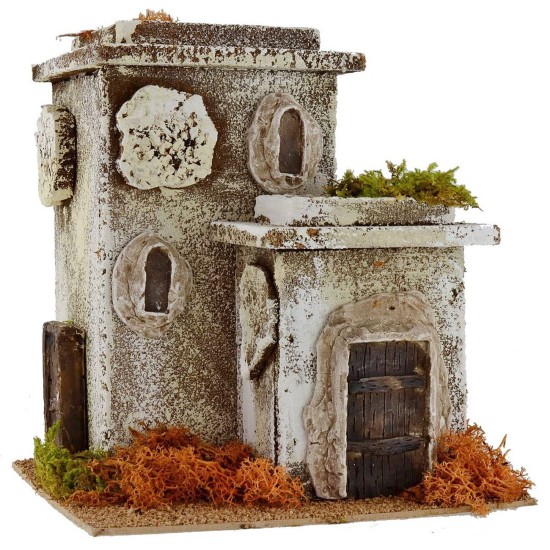 Casa doble de estilo clásico efecto piedra cm 24x24x26,5 h