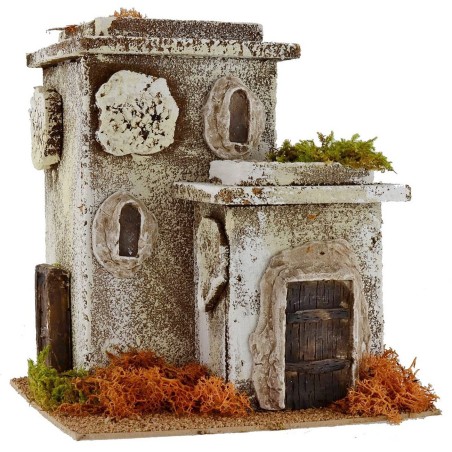 Double house in classic style effect stone cm 24x24x26, 5 h for