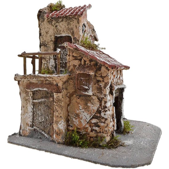 Casa de resina cm 22x21x24 h. Mundo Pesebres