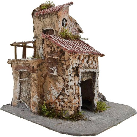 Casa de resina cm 22x21x24 h. Mundo Pesebres