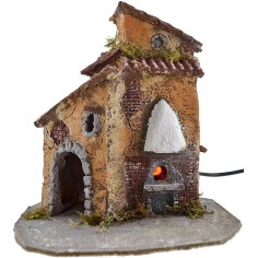 Casa de resina con horno funcional de 19x15,5x22 cm h.