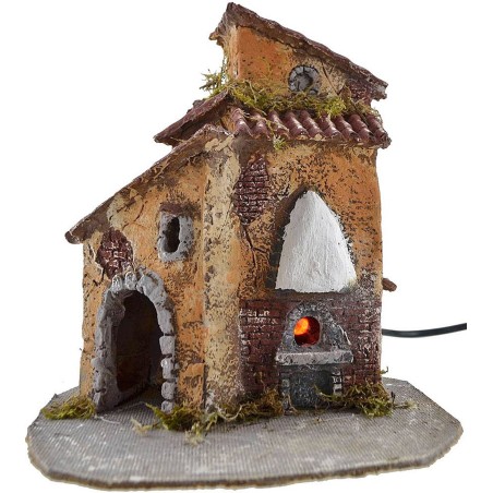 Casa in resina con forno funzionante cm 19x15,5x22 h. Mondo