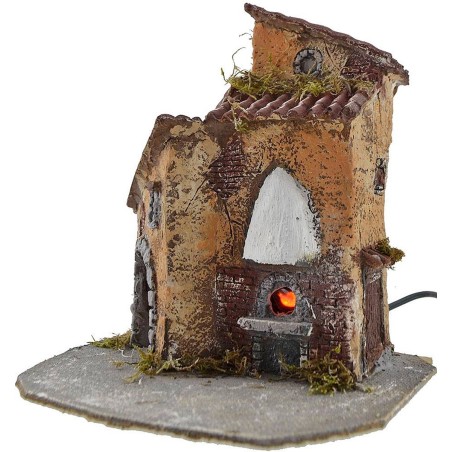 Casa in resina con forno funzionante cm 19x15,5x22 h. Mondo