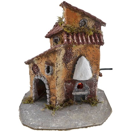 Casa in resina con forno funzionante cm 19x15,5x22 h. Mondo