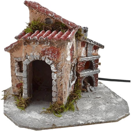 Casa de resina con horno funcional de 19x16x15 cm h.