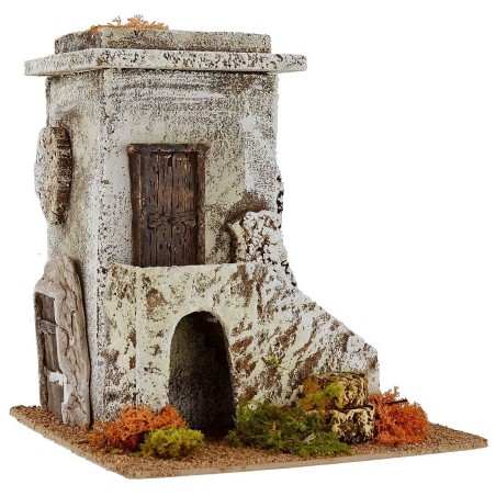 Casa in stile classico con bottega effetto pietra cm 24x24x26,5