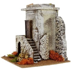 Casa in stile classico con bottega effetto pietra cm 24x24x26,5 2