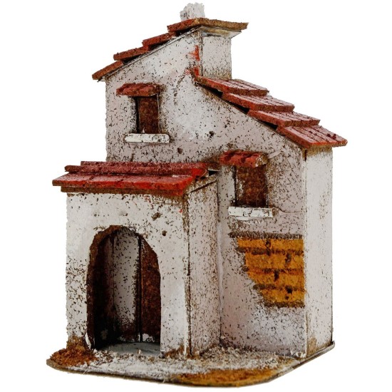 Casa in sughero con porticato cm 10x9,5x15,5 h. Mondo Presepi