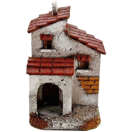 Casa de corcho con pórtico de 10x9,5x15,5 cm h.