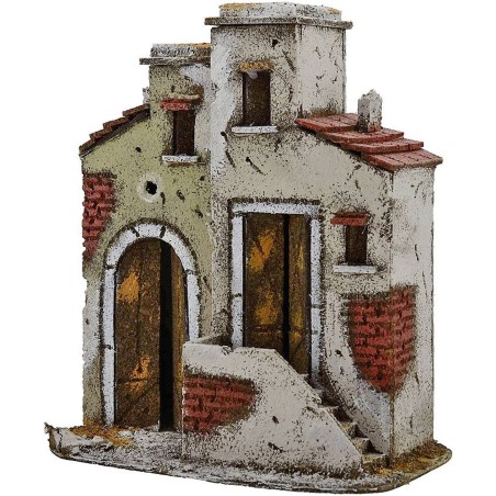 Casa in sughero con scala cm 20x12x23 h. Mondo Presepi