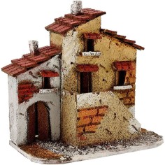 Casa de corcho con escalera de 16x9x16 cm de altura, Mondo Presepi 2