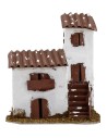 Casita con torre para belén de 12x9x14 cm de altura
