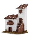 Casita con torre para belén de 12x9x14 cm de altura