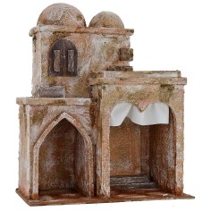 Casa palestina con tienda y templo de 25x14,5x30 cm h