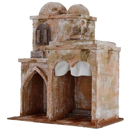 Casa palestina con tienda y templo de 25x14,5x30 cm h