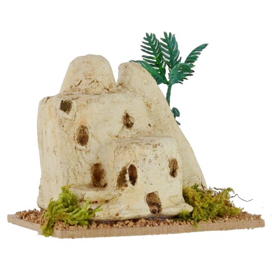 Casa palestina con columna inclinada de 9,5x6,6x9 cm h