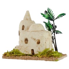 Casa palestinese con palma cm 9,5x6,7x9 h Mondo Presepi 2