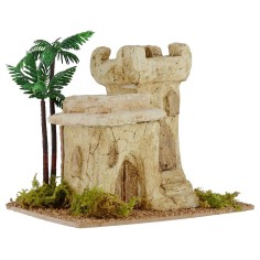 Casa palestina con torre de 18x10,8x16,5 cm h 2