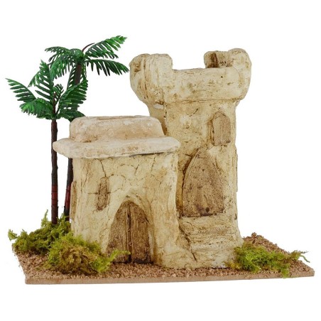 Palestinian house with tower cm 18x10, 8x16, 5 h