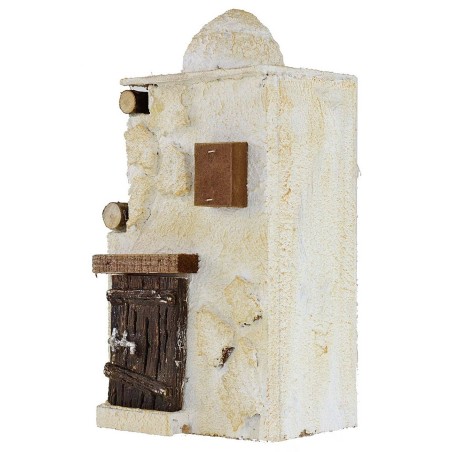 Palestinian house in wooden stuccato cm 11x9x23 h