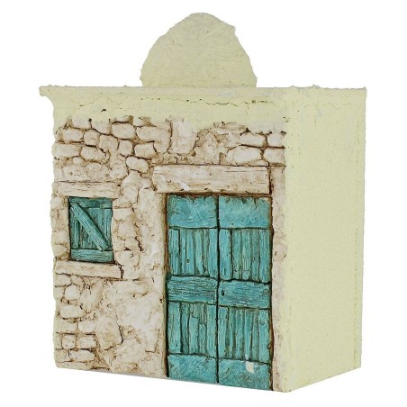 Casa palestina de madera estucada cm 12x7,5x17 h Mundo Pesebres