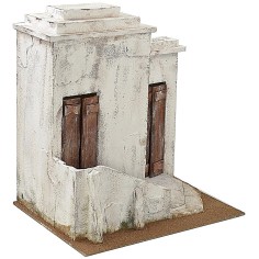 Palestinian house in stuccoed wood cm 52,5x35x54 h for statues 2