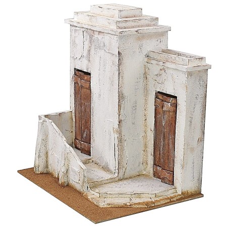 Casa palestina de madera estucada de 52,5x35x54 cm de altura para estatuas