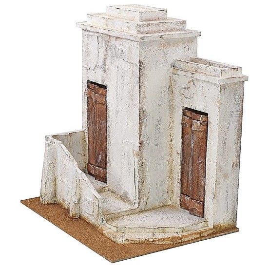 Casa palestina de madera estucada de 38x29x42 cm de altura para