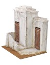 Casa palestinese in legno stuccato cm 38x29x42 h per statue da