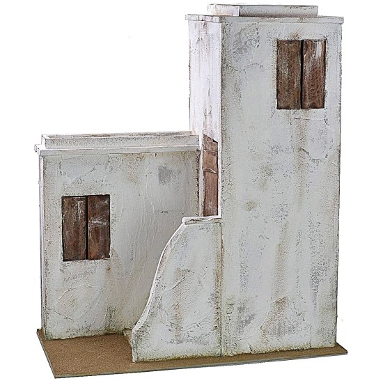 Casa palestina de madera estucada cm 53x29x63 h para estatuas de