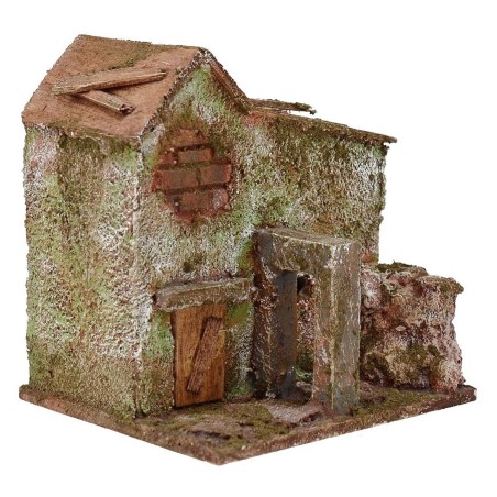 Casa per presepe con arco su più livelli cm 10x9x10,5 h Mondo