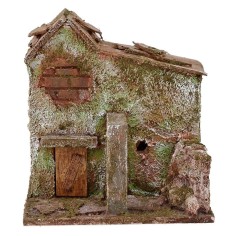 Casa para belén con arco en varios niveles de 10x9x10,5 cm h