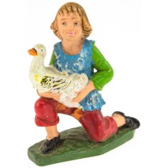 Boy with goose in pvc 10 cm