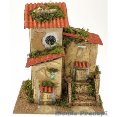Casa pesebre con trastero de 21x15x25 cm de altura.