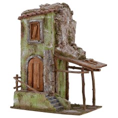 Casa rústica con pórtico de 25x14,5x33,5 cm de altura para