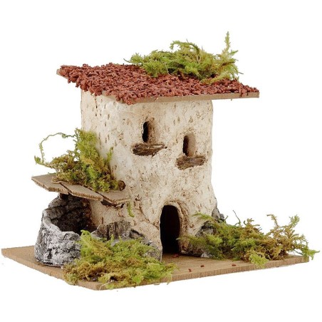 Rustic house with well and scale cm 15x15x12, 5 h.