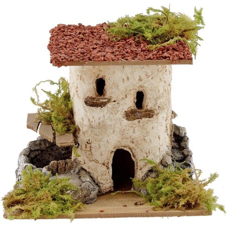 Casa rústica con pozo y escalera de 15x15x12,5 cm h. Mundo Pesebres