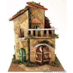 Casona con portón y balcón Mundo Pesebres