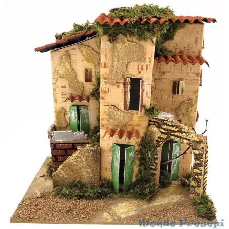 Cascina con scalette e portichetto Mondo Presepi