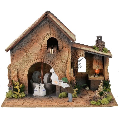 Double movement illuminated farmhouse with grinder and working