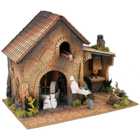 Double movement illuminated farmhouse with grinder and working