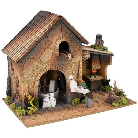 Double movement illuminated farmhouse with grinder and working