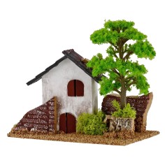 Farmhouse for nativity scene with tree 15x8x9h cm 2