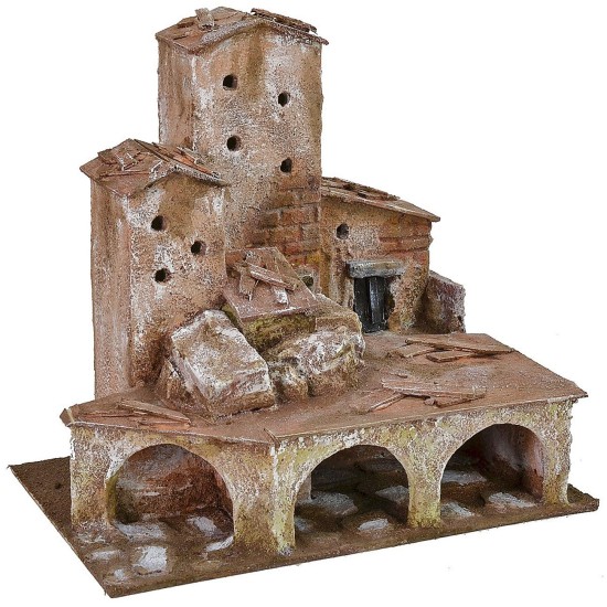 Case coloniche con porticato cm 22x15x21 h altezza