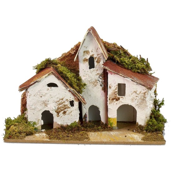 Casas de campo con capilla en la distancia cm 15x10x10,5 h