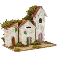 Distant houses with Church cm 15x10x13 h