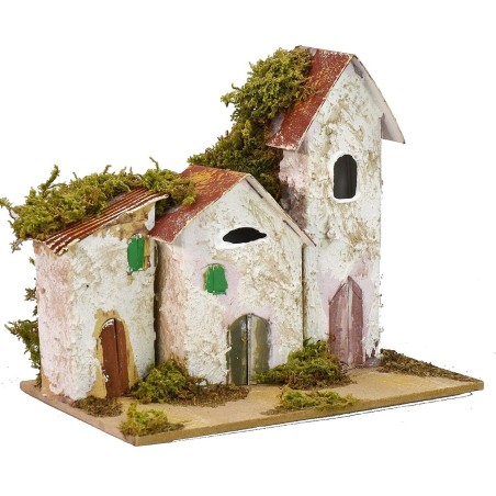 Distant houses with Church cm 15x10x13 h